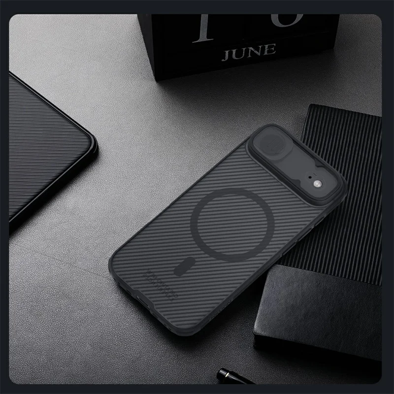 NILLKIN Camshield Pro Magnetic Series For iPhone Air Case TPU + PC Clear Black Phone Cover with Camera Slider