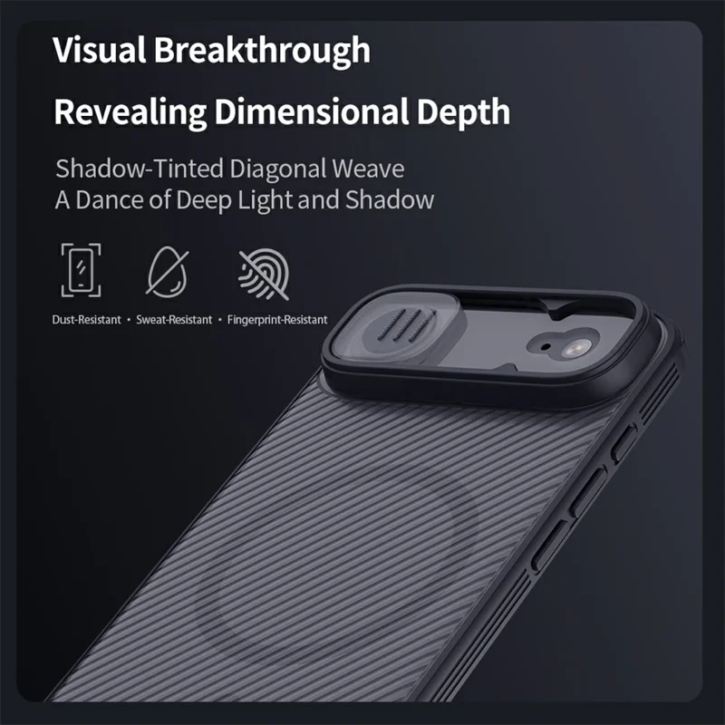 NILLKIN Camshield Pro Magnetic Series For iPhone Air Case TPU + PC Clear Black Phone Cover with Camera Slider