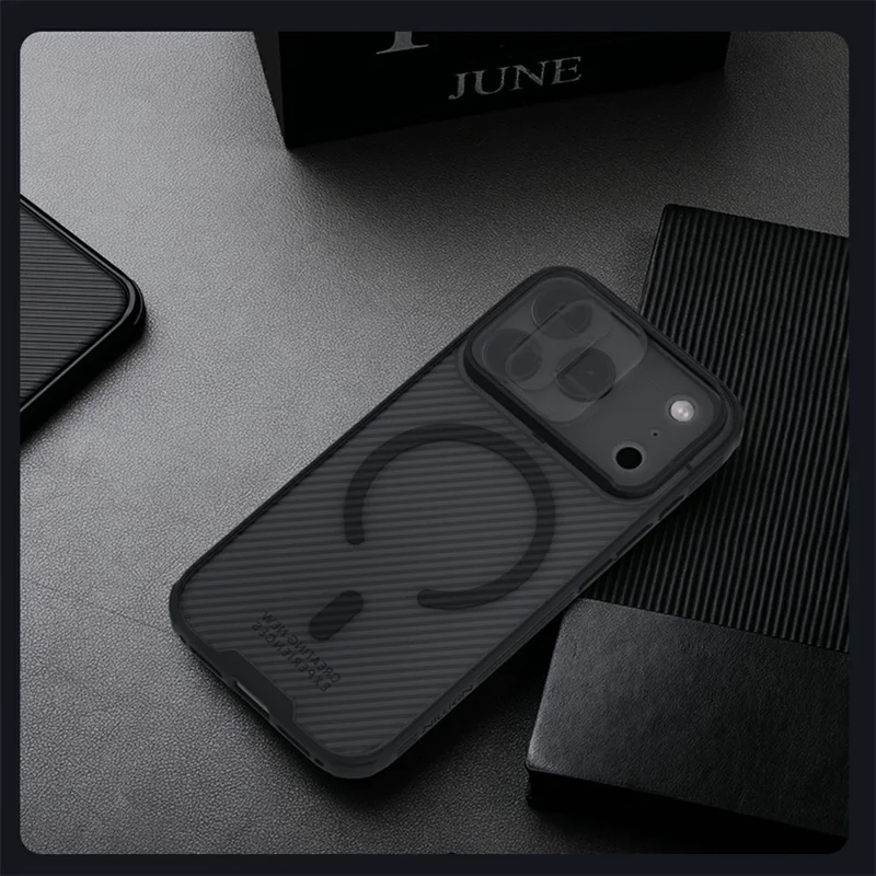 NILLKIN Camshield Pro Magnetic Series For iPhone 17 Pro Max Case TPU + PC Clear Black Phone Cover with Camera Slider