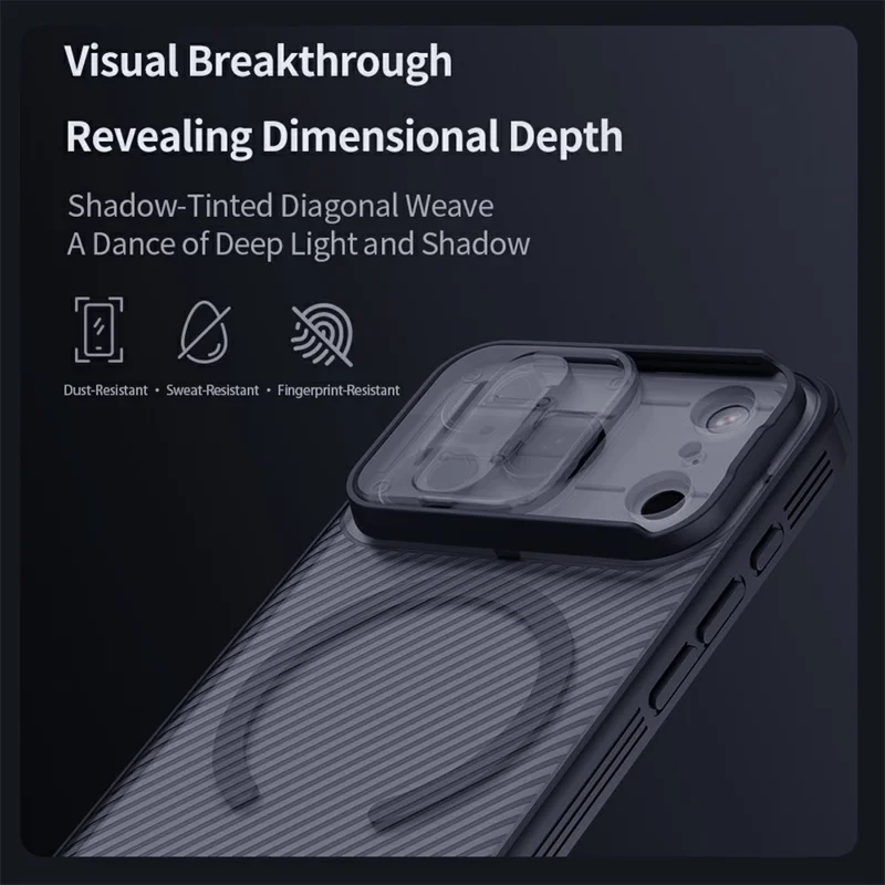 NILLKIN Camshield Pro Magnetic Series For iPhone 17 Pro Max Case TPU + PC Clear Black Phone Cover with Camera Slider