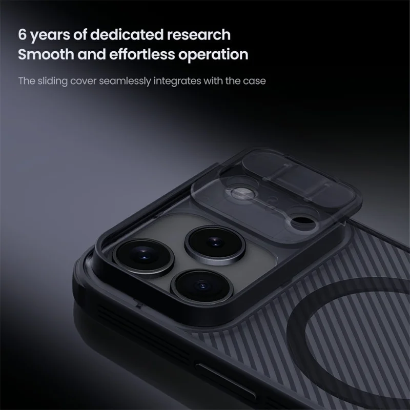 NILLKIN Camshield Pro Magnetic Series For iPhone 17 Pro Max Case TPU + PC Clear Black Phone Cover with Camera Slider