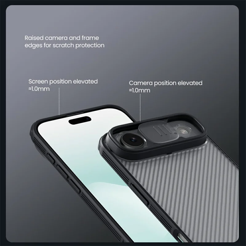 NILLKIN Camshield Pro Series For iPhone Air Case TPU + PC Clear Black Phone Cover with Camera Slider