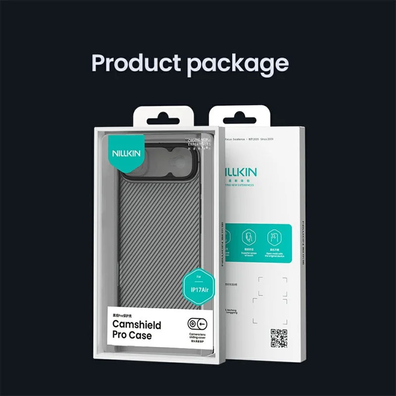 NILLKIN Camshield Pro Series For iPhone Air Case TPU + PC Clear Black Phone Cover with Camera Slider