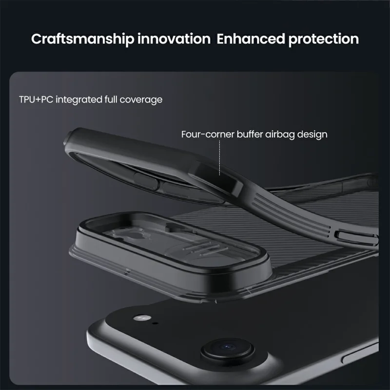 NILLKIN Camshield Pro Series For iPhone Air Case TPU + PC Clear Black Phone Cover with Camera Slider