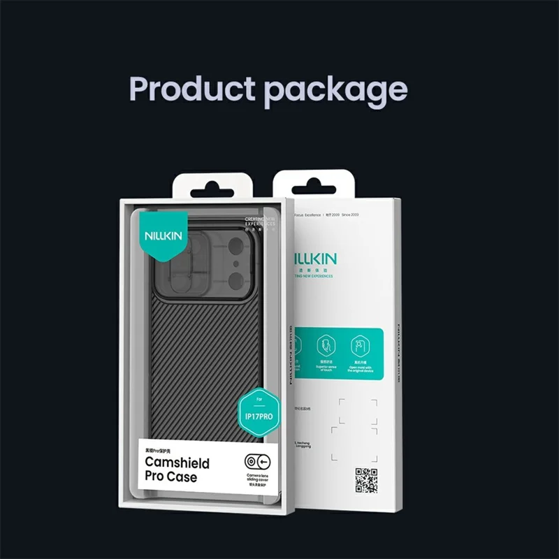 NILLKIN Camshield Pro Series For iPhone 17 Pro Case TPU + PC Clear Black Phone Cover with Camera Slider