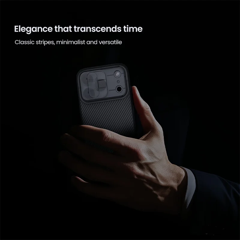 NILLKIN Camshield Pro-serie voor iPhone 17 Pro Max hoesje TPU + PC transparant zwart telefoonhoesje met camerashuifbedekking