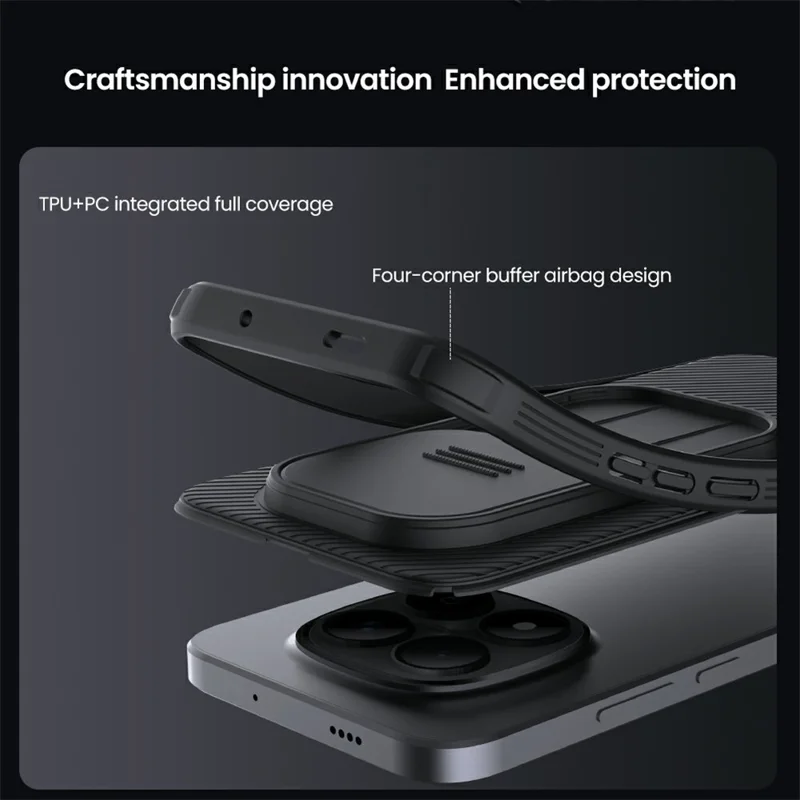 NILLKIN Camshield Pro-serie voor Xiaomi Redmi Note 15 Pro+ 5G hoesje PC + TPU Schuifbare camerabehuizing telefoonhoes