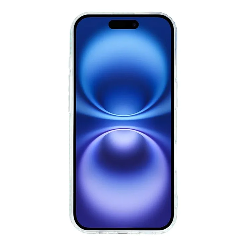 For iPhone 17 Case Rhinestone Edge Butterfly Bow Decor TPU + PC IMD Phone Cover - Glitter Light Green