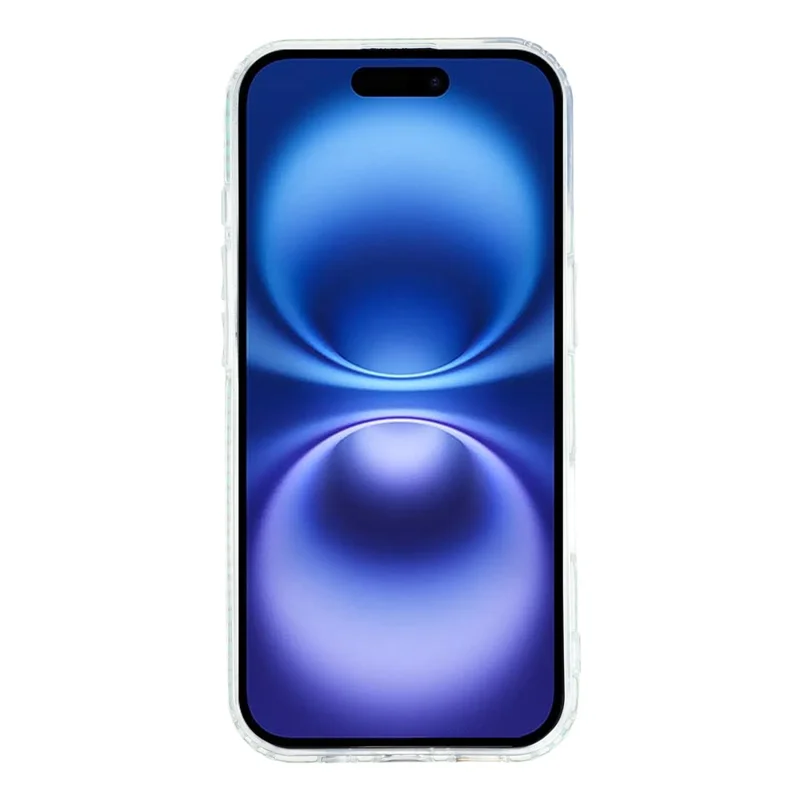 For iPhone 16 Case Rhinestone Edge Pearl Butterfly Decor TPU + PC IMD Phone Cover - Glitter Light Pink