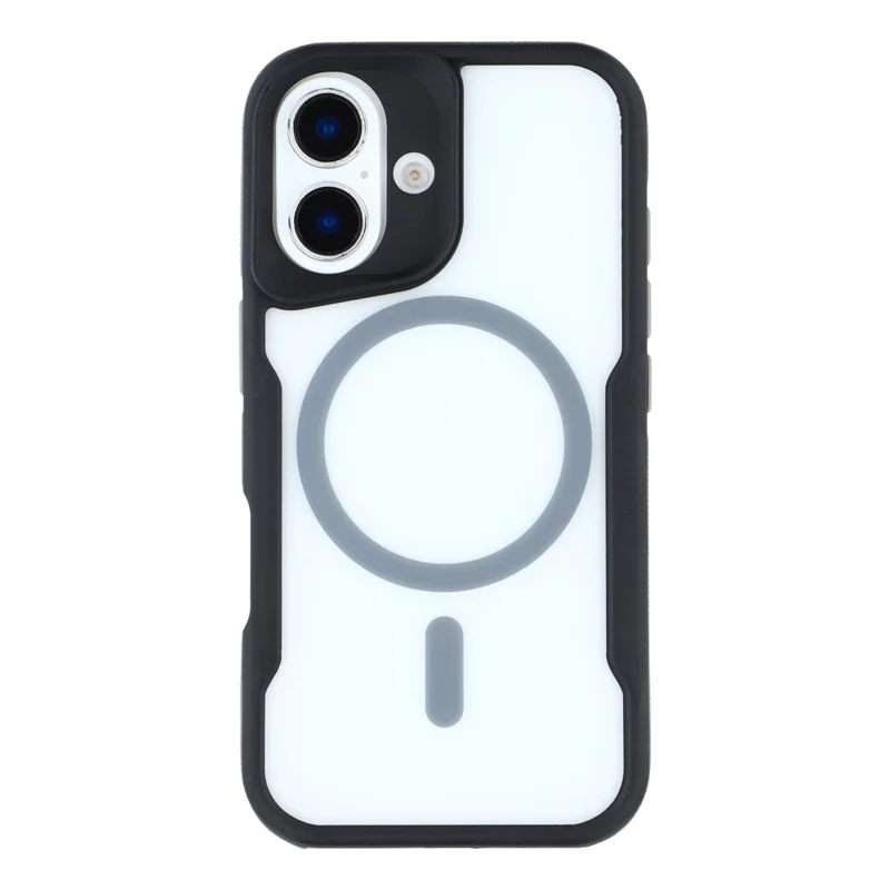 For iPhone 16 Plus Magnetic Case Skin-Touch TPU + PC Shockproof Phone Back Cover - Grey