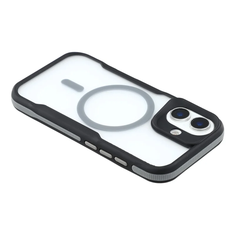 For iPhone 16 Plus Magnetic Case Skin-Touch TPU + PC Shockproof Phone Back Cover - Grey