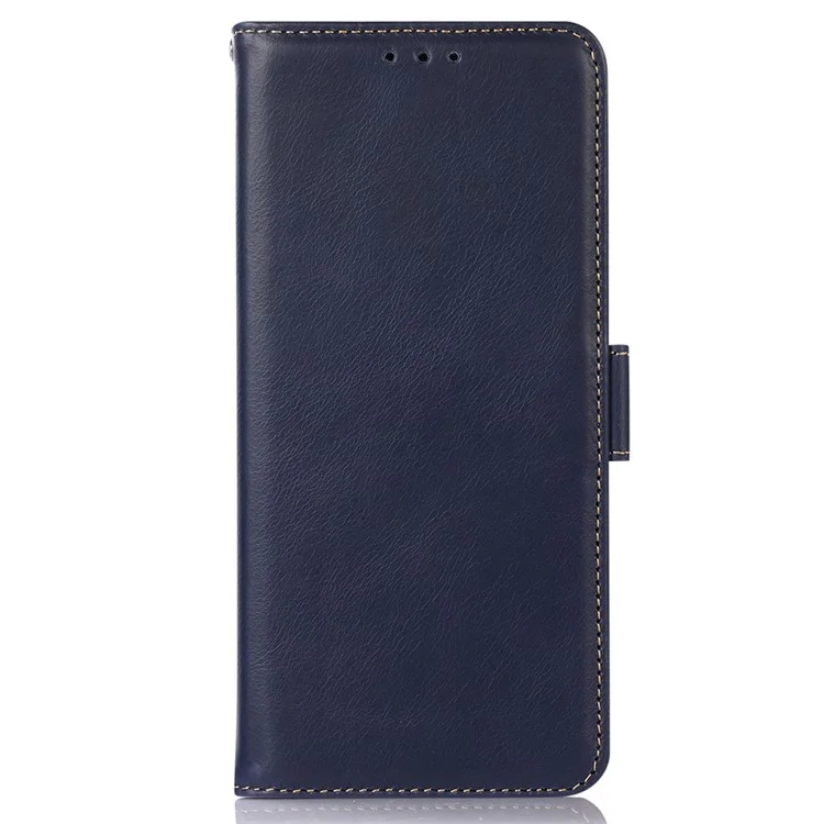 For Sony Xperia 5 IV 5G RFID Blocking Wallet Phone Case Crazy Horse Texture Genuine Cowhide Leather Magnetic Folio PU Leather Stand Flip Cover - Blue