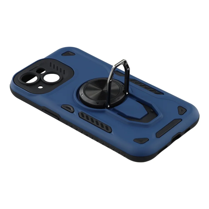 Étui pour iPhone 13 mini avec support Coque de protection en TPU + PC - Bleu marine