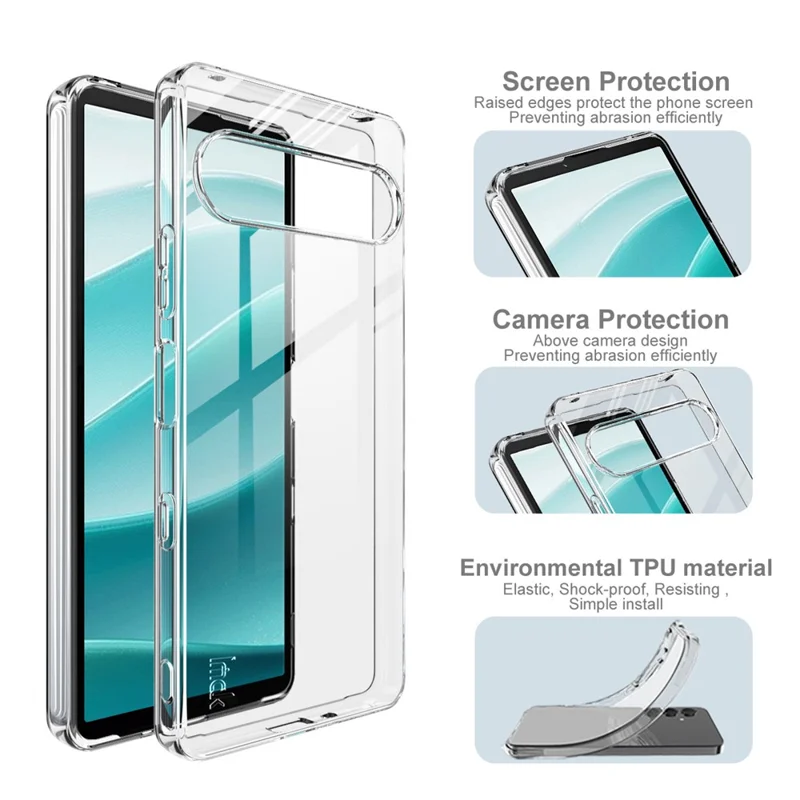 IMAK UX-10 Series For Sony Xperia 10 VII Clear Phone Case Soft TPU Mobile Back Cover