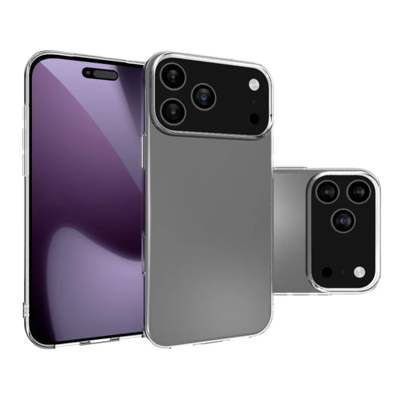 Bulk Purchasing 100PCS For iPhone 17 Pro Max Case Watermark Free Clear TPU Phone Cover with Lanyard Hole