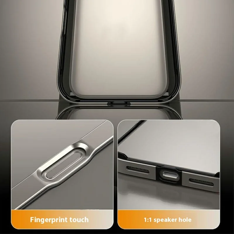 Funda para iPhone 17 Pro Disipación de calor hueca Silicona Bumper de metal Cubierta del teléfono - Oro de titanio