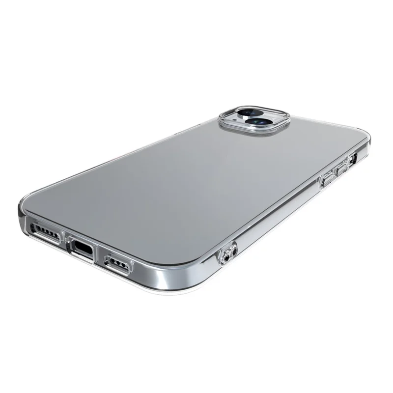 Groothandel 100 stuks voor iPhone 15 Plus hoesje zonder watermerk transparant TPU telefoonhoesje met lanyardgat