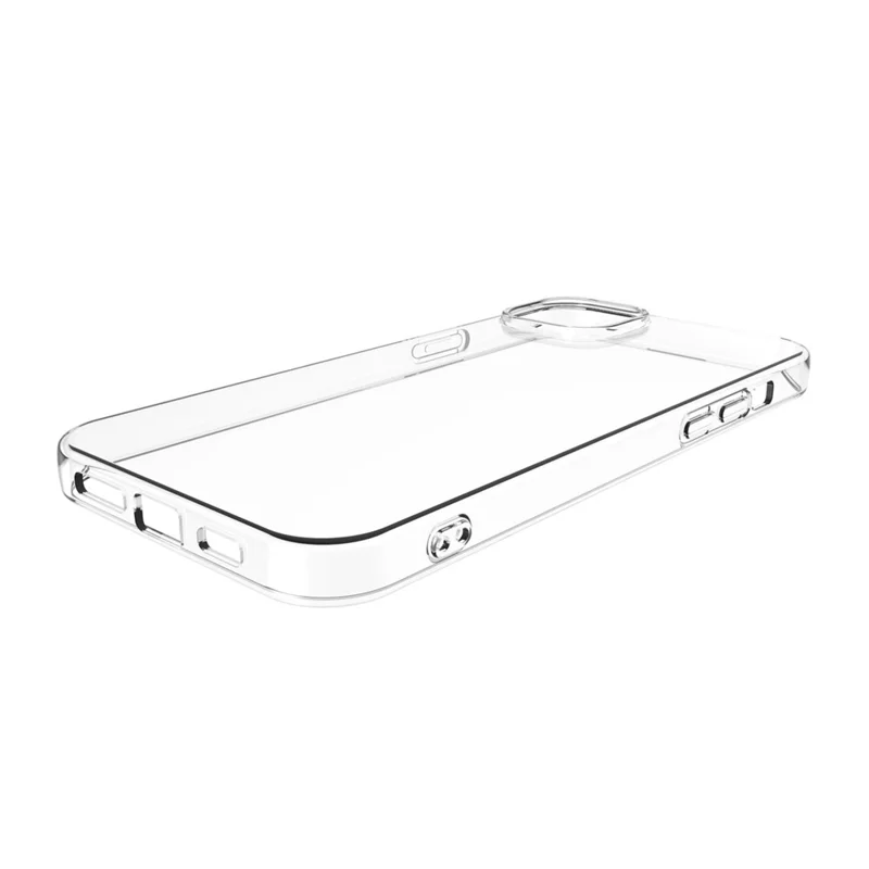 Groothandel 100 stuks voor iPhone 15 Plus hoesje zonder watermerk transparant TPU telefoonhoesje met lanyardgat