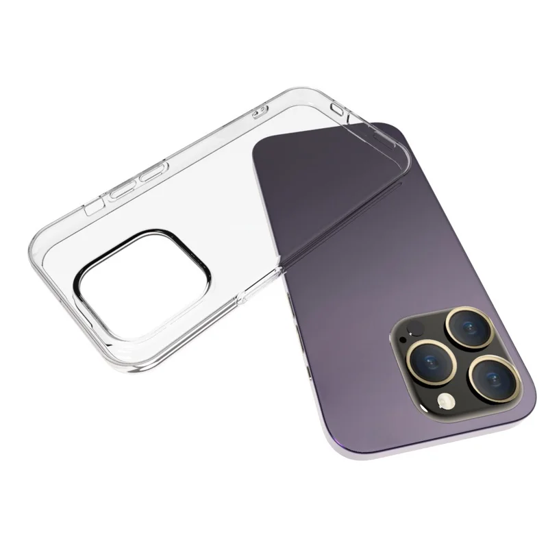 Bulk Purchasing 100PCS For iPhone 15 Pro Max Case Watermark Free Clear TPU Phone Cover with Lanyard Hole