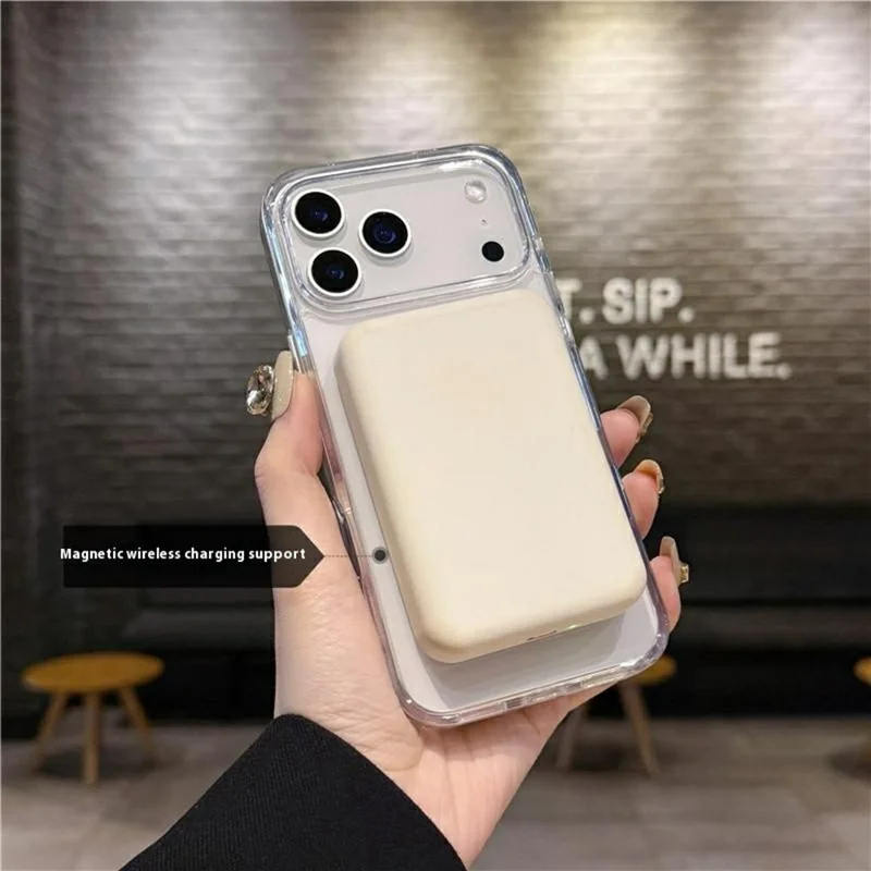 For iPhone 17 Pro Max Case Compatible with MagSafe Rotating Kickstand TPU PC Phone Back Cover - Transparent Black