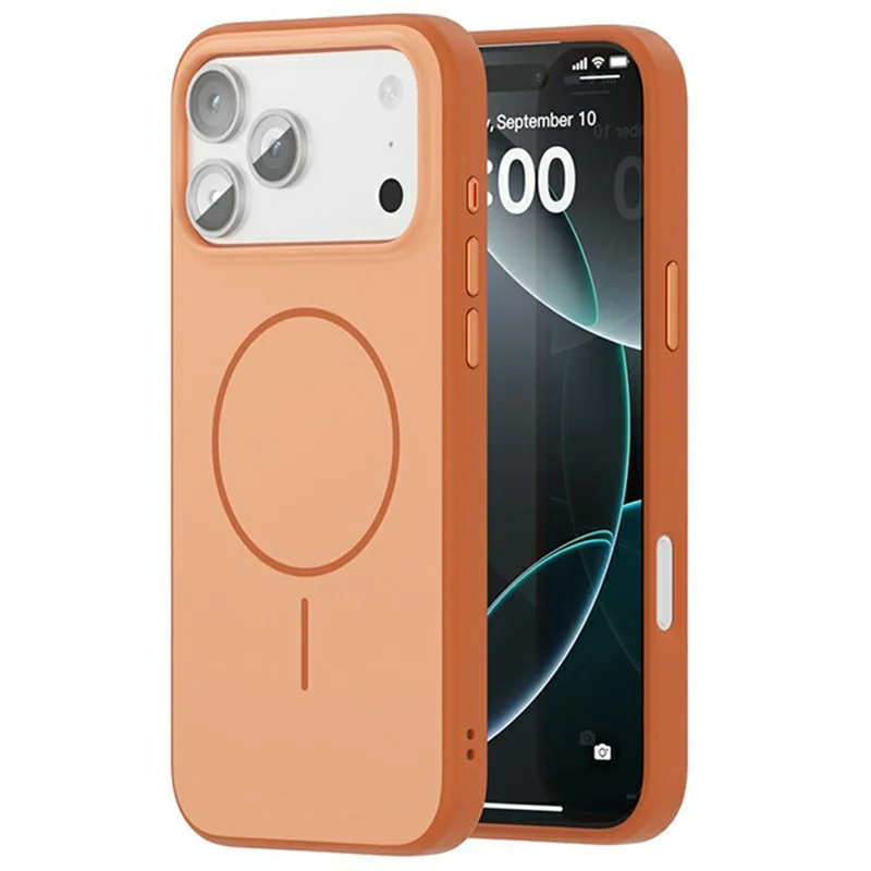 For iPhone 17 Pro Case Compatible with MagSafe Shockproof TPU PC Phone Back Cover - Orange