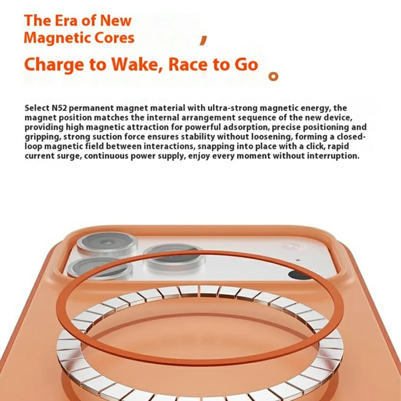 For iPhone 17 Pro Max Case Compatible with MagSafe Shockproof TPU PC Phone Back Cover - Orange