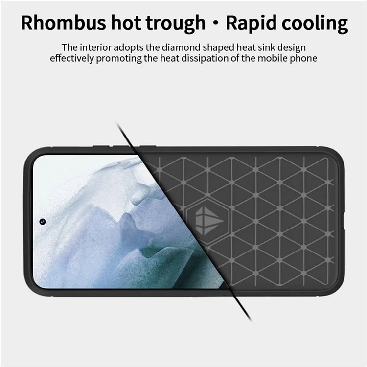 MOFI JK TPU Series-1 for Samsung Galaxy S23 Ultra Carbon Fiber Texture Anti-fingerprint Phone Case Soft TPU Brushed Protective Cover - Black