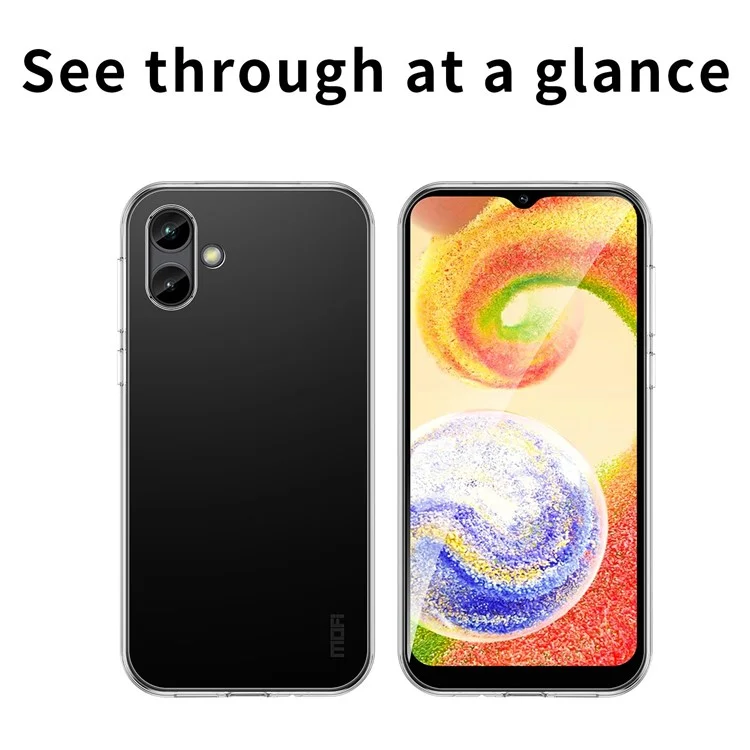 MOFI Para Samsung Galaxy A04 4G (164,4 x 76,3 x 9,1 Mm) Absorvendo a Tampa do Telefone Protetora, Clear Crystal TPU Shell Case
