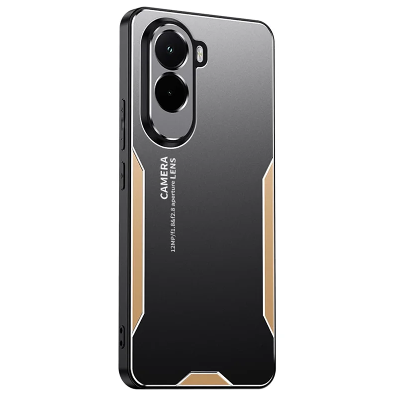 For Xiaomi Poco M7 4G (EU) (171mm) Phone Case Aluminium Alloy TPU PC Back Cover - Gold