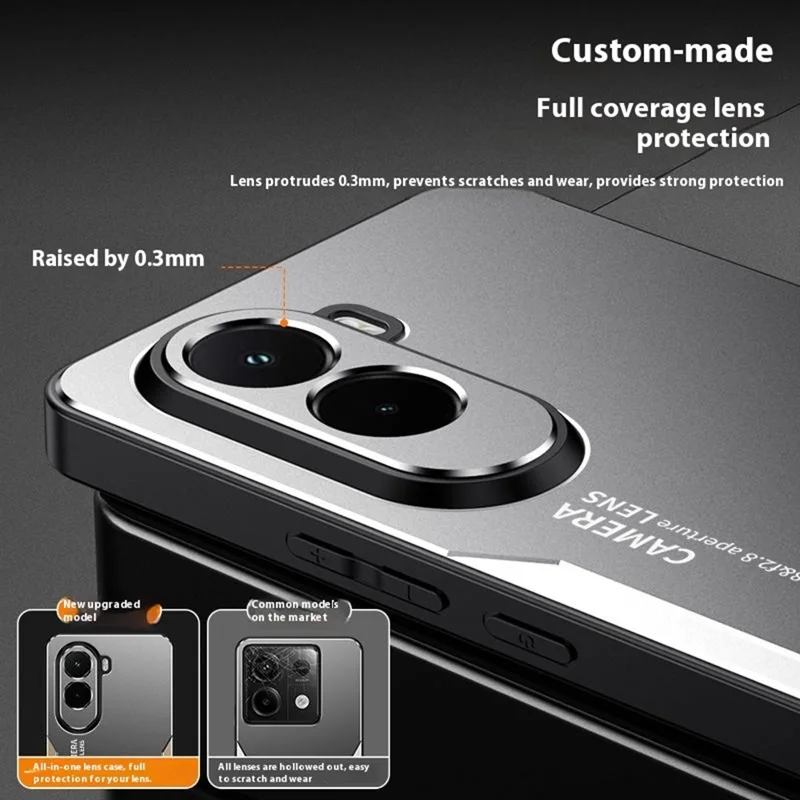 For Xiaomi Poco M7 4G (EU) (171mm) Phone Case Aluminium Alloy TPU PC Back Cover - Gold