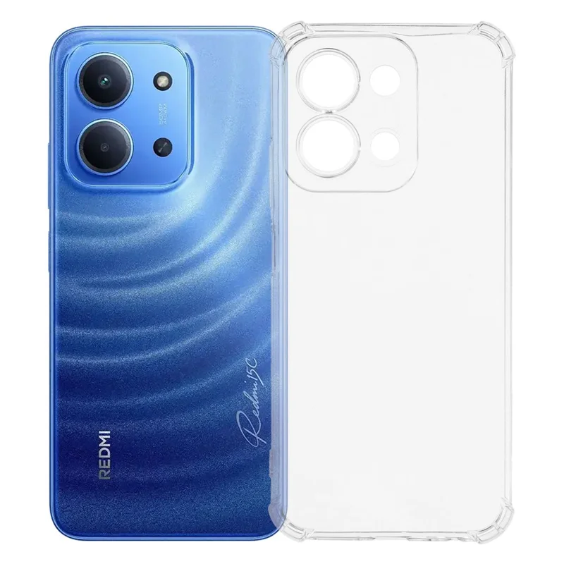 Coque de téléphone pour Xiaomi Redmi 15C 5G (UE) (173 mm) / 4G (UE) (173 mm) / Poco C85 4G (173 mm) Renforcé Quatre Coins Anti-Chute Couverture TPU Transparente