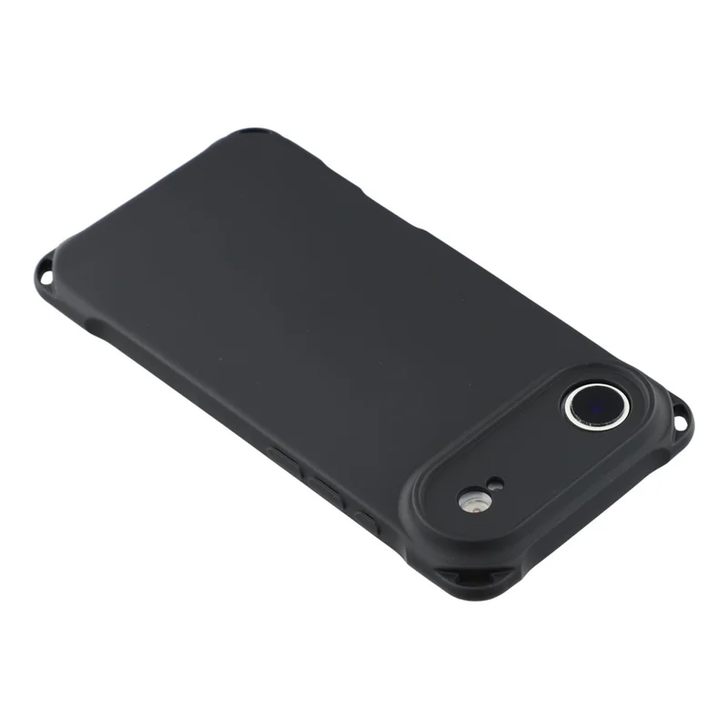 For iPhone Air Case Four Corner Anti Drop TPU Phone Cover with Hanging Rope - Black