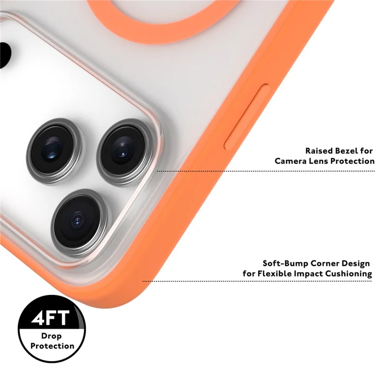 YOUNGKIT For iPhone 17 Pro Clear Case Compatible with MagSafe Shockproof TPU PC Phone Back Cover - Black
