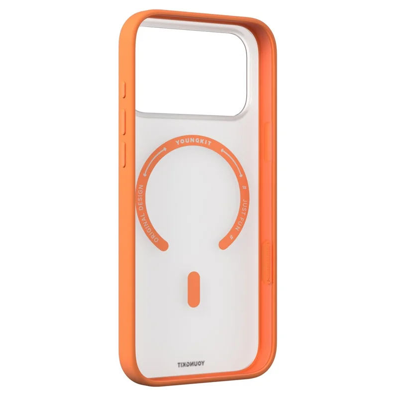 YOUNGKIT For iPhone 17 Pro Max Clear Case Compatible with MagSafe Shockproof TPU PC Phone Back Cover - Orange