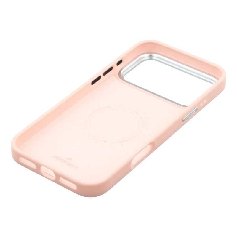 JAUCASE For iPhone 17 Pro Magnetic Case Glitter Flower Pattern PU + TPU + PC Phone Back Cover - Pink