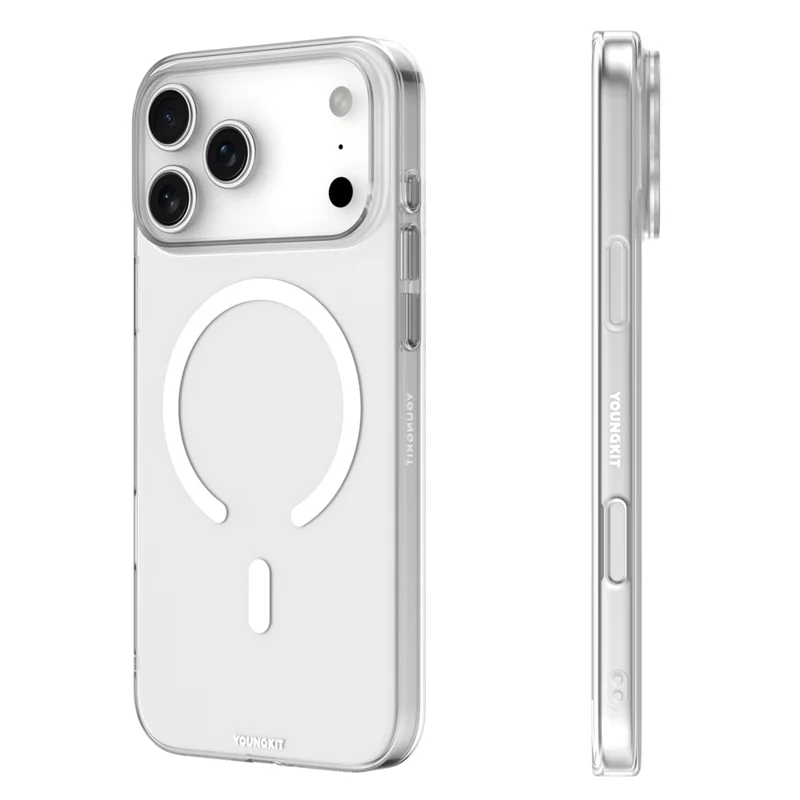 YOUNGKIT Étui pour iPhone 17 Pro Compatible avec MagSafe Coque Arrière en PC Dur Transparent HD