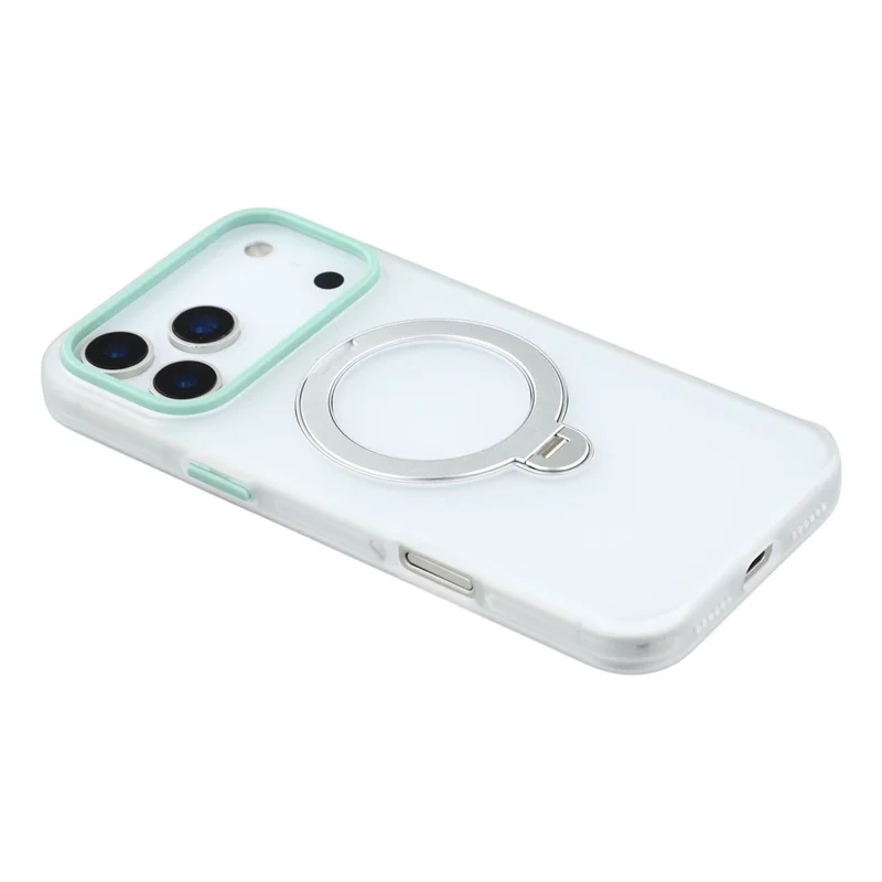 KIGC For iPhone 17 Pro Case Rotating Kickstand PC + TPU Anti Drop Phone Back Cover - Transparent