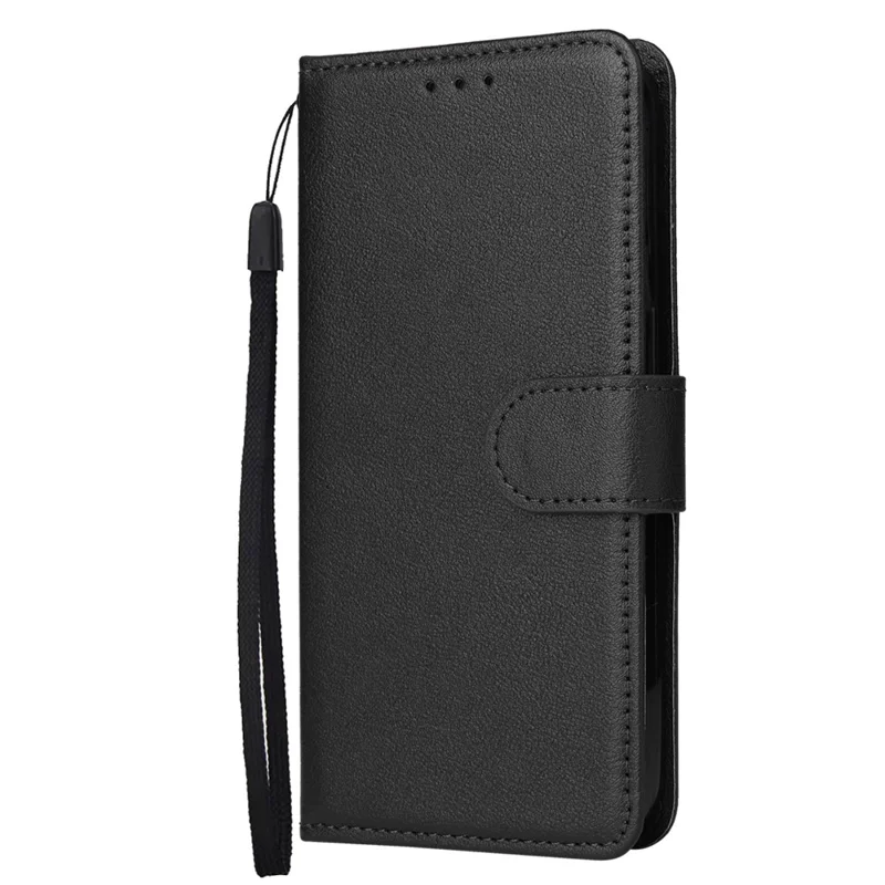 For Xiaomi 13T / 13T Pro Case Wallet Stand PU Leather Phone Cover with Wrist Strap - Black
