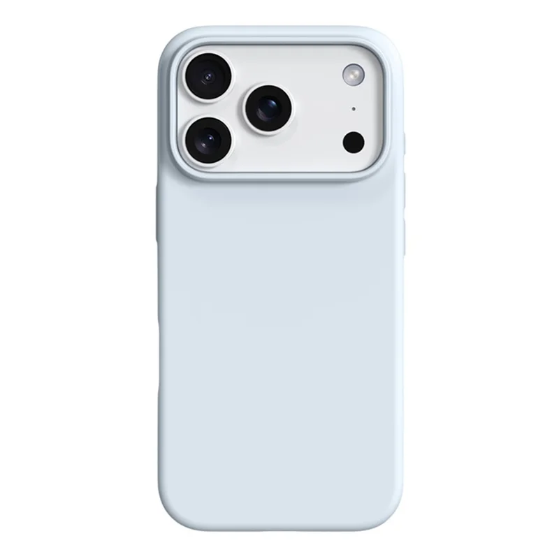 For iPhone 17 Pro Case Ultra Thin Liquid Silicone + PC Anti-Scratch Phone Cover with Camera Touch Control Button - Glacier Blue