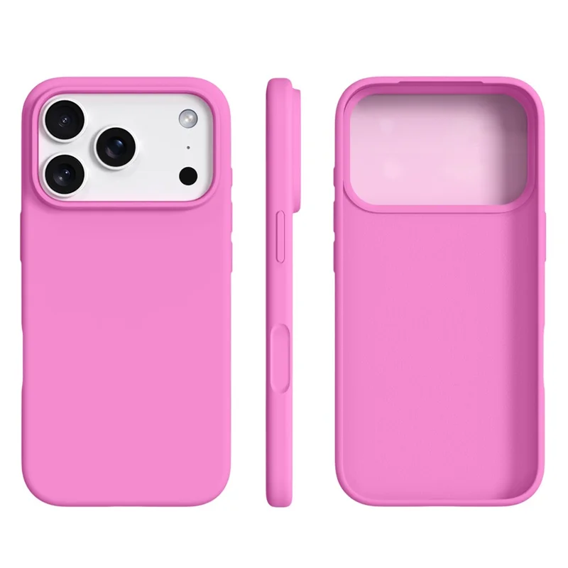 For iPhone 17 Pro Case Ultra Thin Liquid Silicone + PC Anti-Scratch Phone Cover with Camera Touch Control Button - Rose Pink