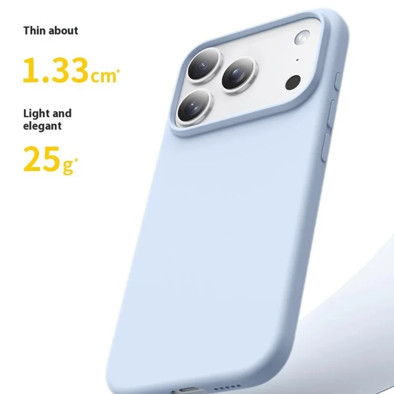 For iPhone 17 Pro Max Case Ultra Thin Liquid Silicone + PC Anti-Scratch Phone Cover with Camera Touch Control Button - Bean Purple