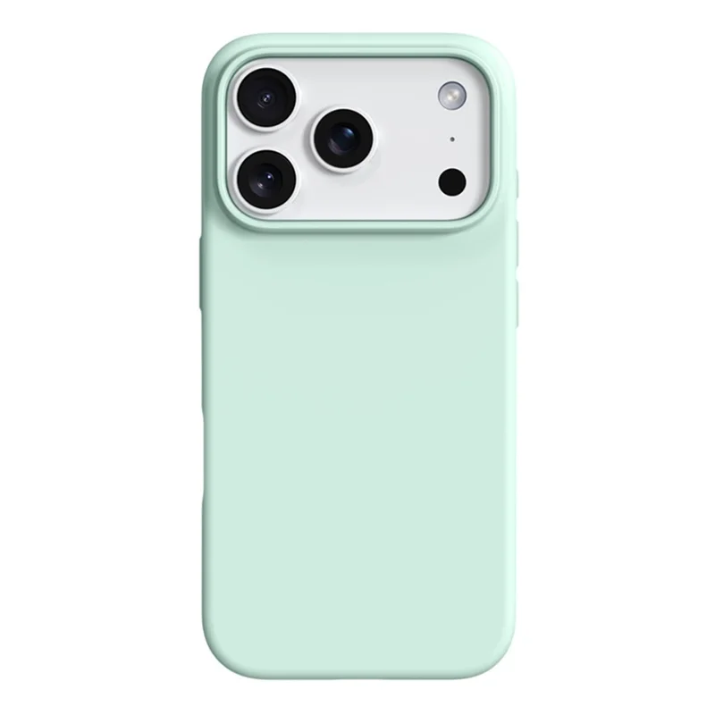 For iPhone 17 Pro Max Case Ultra Thin Liquid Silicone + PC Anti-Scratch Phone Cover with Camera Touch Control Button - Light Green