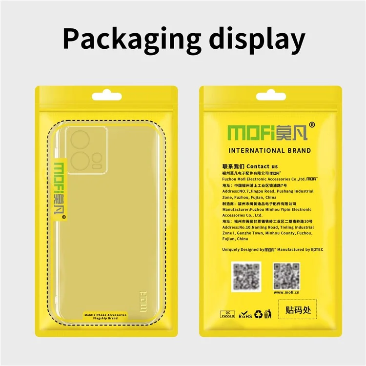 MOFI Para Motorola Moto S30 Pro 5G Funda de TPU resistente a los golpes y transparente Anti-arañazos Cubierta de teléfono móvil