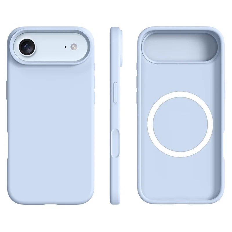 For iPhone Air Case Compatible with MagSafe Ultra Thin Liquid Silicone + PC Phone Cover - Cloud Blue