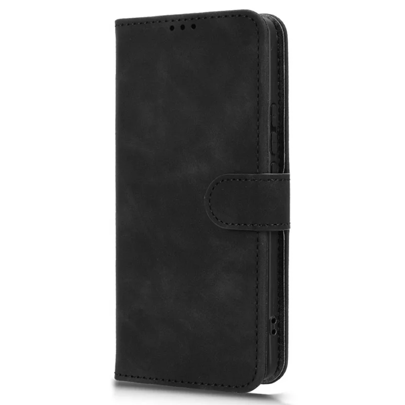 For Realme P4 5G Leather Case Skin Feel Anti Drop Wallet Flip Phone Cover - Black