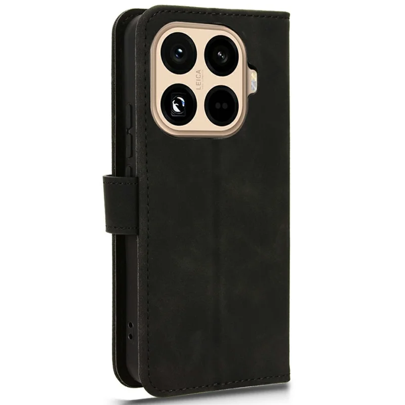 For Xiaomi 15T Pro Leather Case Skin Feel Anti Drop Wallet Flip Phone Cover - Black