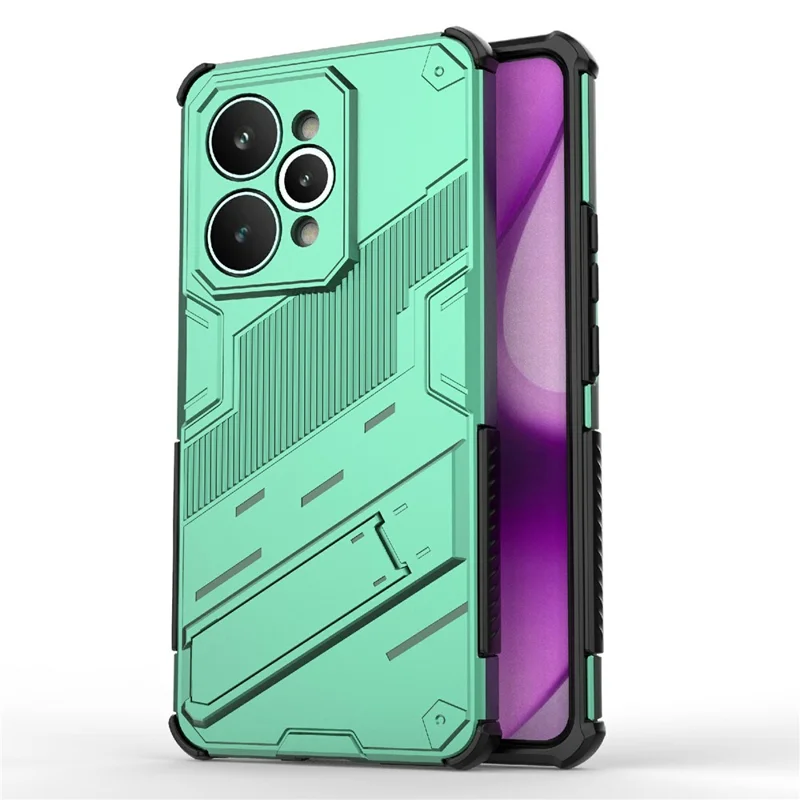 For Realme 15 Pro 5G Case PC + TPU Shockproof Phone Cover with Kickstand - Green