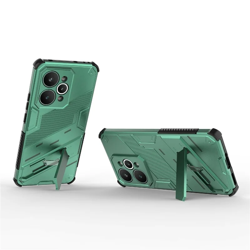 For Realme 15 Pro 5G Case PC + TPU Shockproof Phone Cover with Kickstand - Green