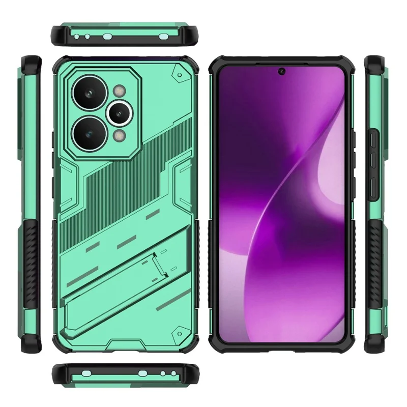 For Realme 15 Pro 5G Case PC + TPU Shockproof Phone Cover with Kickstand - Green