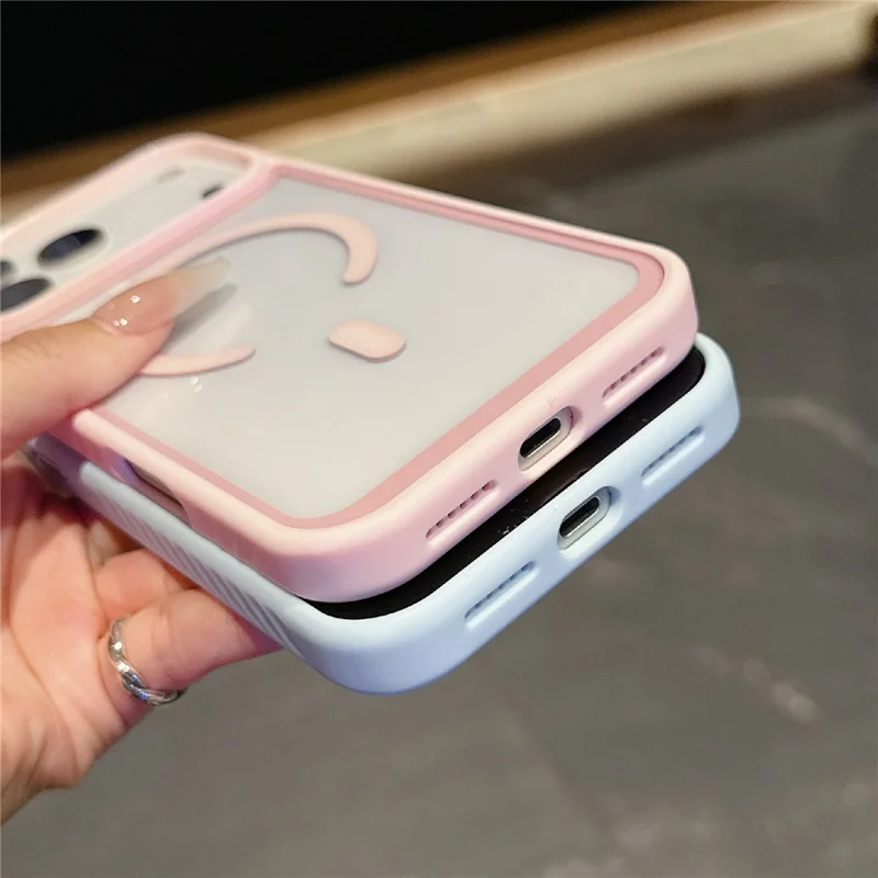 Voor iPhone 17 Pro-hoesje, compatibel met MagSafe, TPU + PC schokbestendige telefoonhoes - Roze